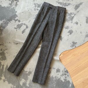 $798 Brooks Brothers Black Fleece wool herringbone bone tweed trousersrs sz 0